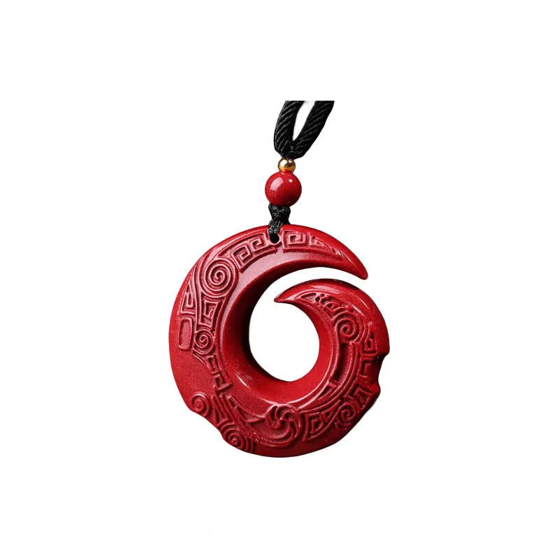 Xifeng Building Cinnabar Jade Pendants Unisex-0