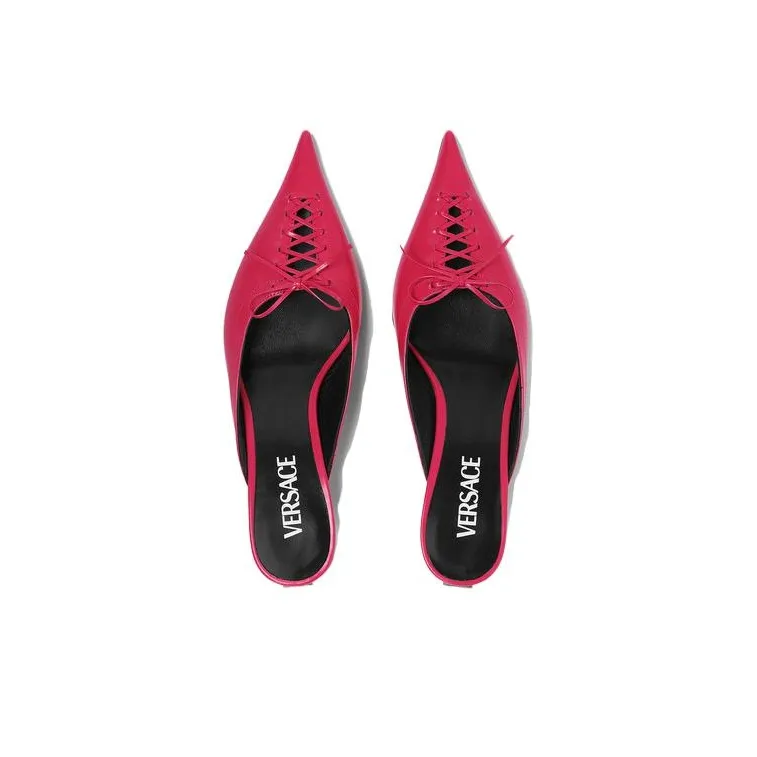 VERSACE Closed Toe Slippers Women's Red-3