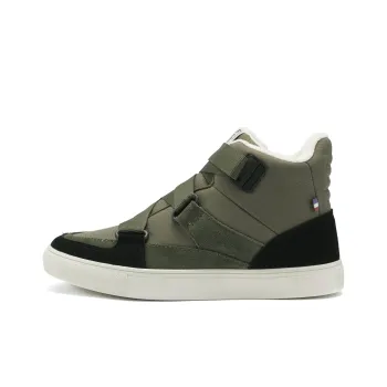 Le Coq Sportif Coverage Warm And Wear-Resistant High-Top Skateboard Shoes Unisex Green Black