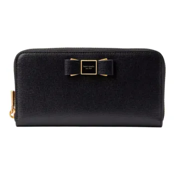 Kate Spade Leather Clutches Wallets Regular Women's Black
