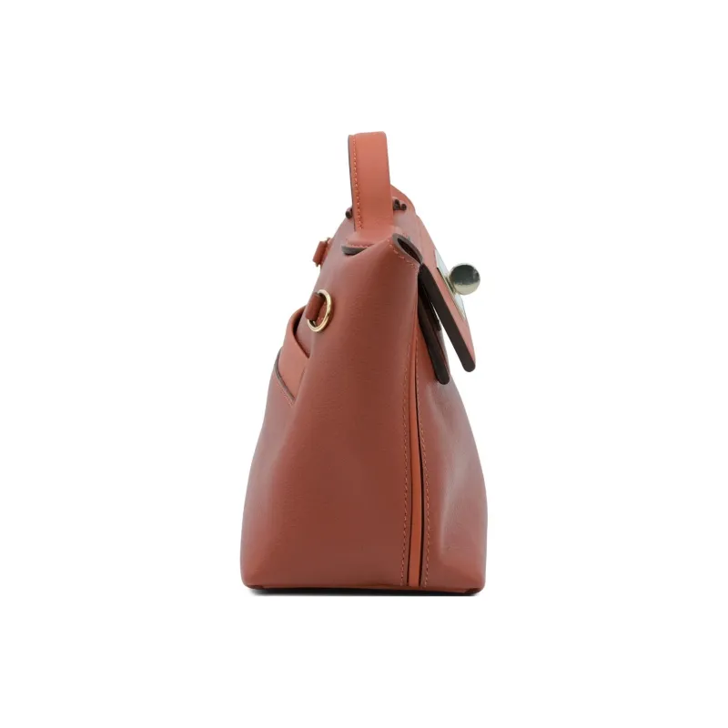 HERMES 24/24 Evercolor With Swift Calfskin Handbag Shoulder Bag Mini Women's 6C Copper Pumpkin With Red Copper Accents-2