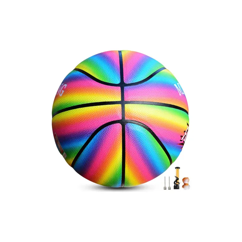 MIAOZUNG Size 7 Indoor Outdoor Universal Basketball PU Multicolor-4