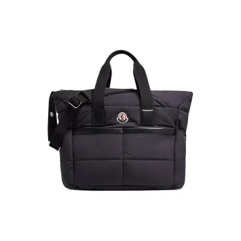 Moncler Terry Cloth With Nylon Mother And Baby Bag, Shoulder Bag, Crossbody Bag, Handbag Women's Black