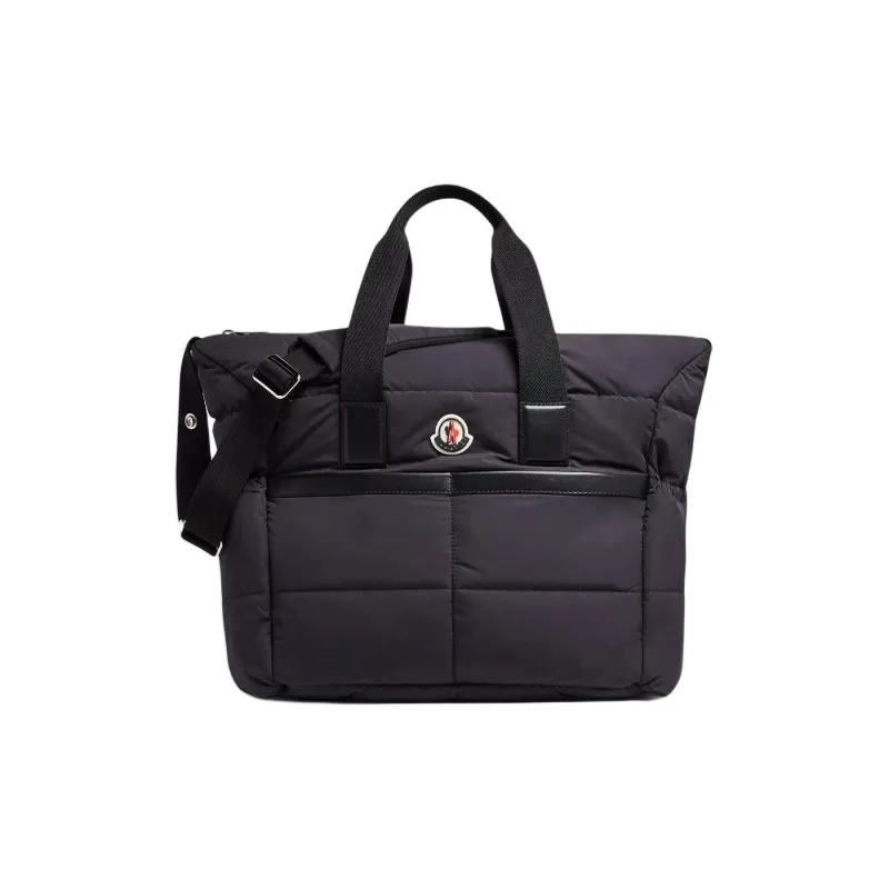 Moncler Terry Cloth With Nylon Mother And Baby Bag, Shoulder Bag, Crossbody Bag, Handbag Women's Black-0