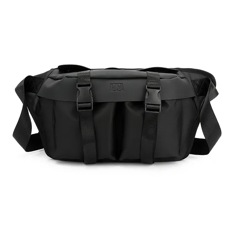 GEERDUN Nylon Shoulder Bag Unisex Black-0
