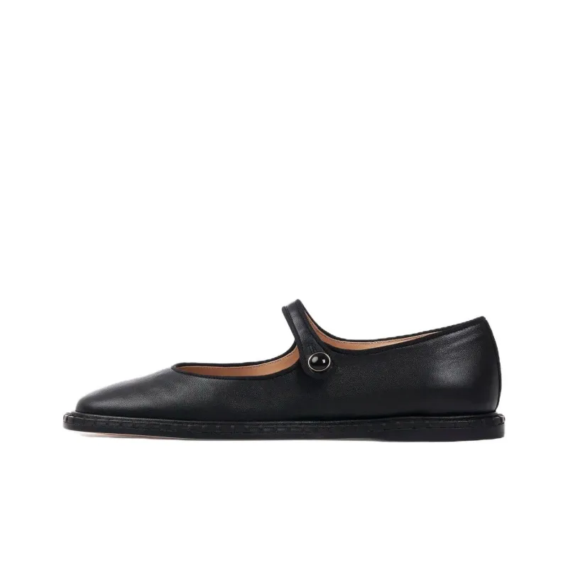 Chloe Flat Casual Single Shoes 0.5cm Women's Black-0