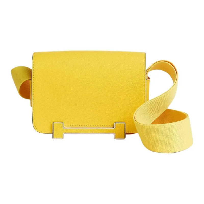 HERMES Geta Mysore Goat Skin Wooden Sandal Bag Crossbody Bag Shoulder Bag Women's Naples Yellow-0