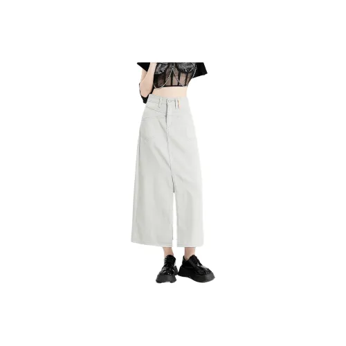 ONE MORE＊ Denim Long Skirts Women's Sand White