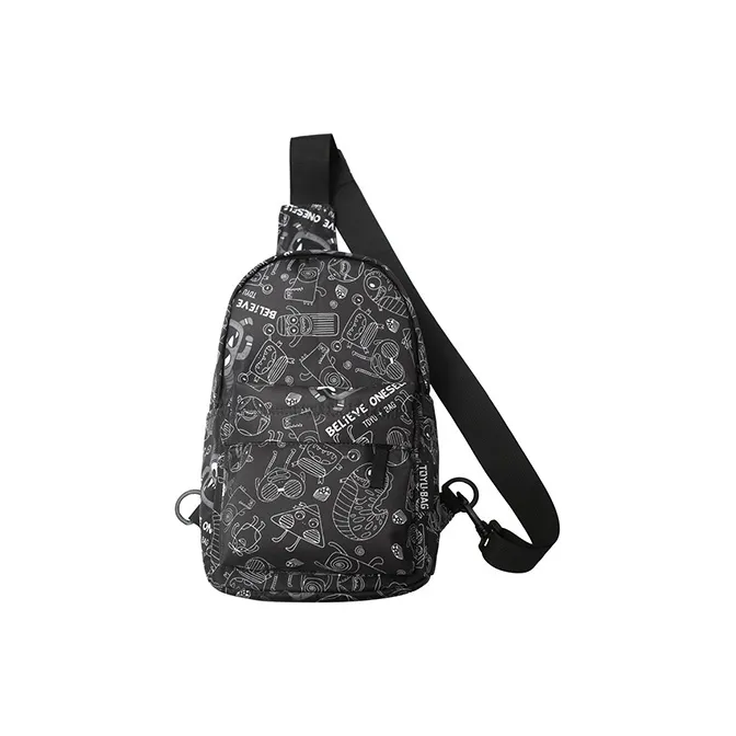 GKY Nylon Sling Bag Regular Unisex White & Black-6