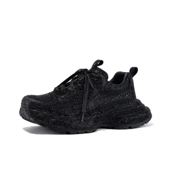 SELAIYA Anti Slip And Wear Resistant Height Increasing Low Top Chunky Sneakers Women's Black