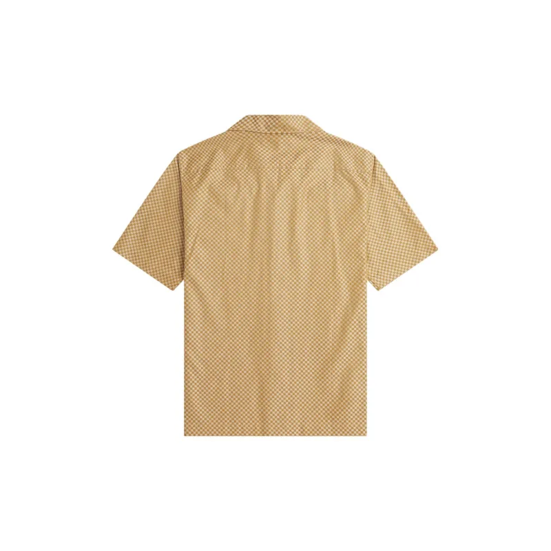 FRED PERRY Chequerboard Revere Collar Shirt Shirt Men's Khaki-1