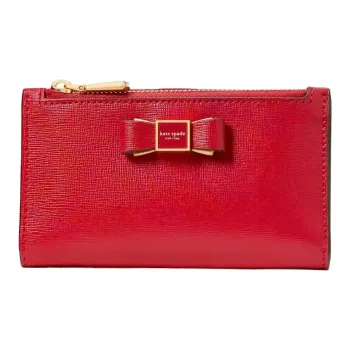 Kate Spade Saffiano Leather Coin Purse Card Holder Wallet Small Size Women's Cherry Red