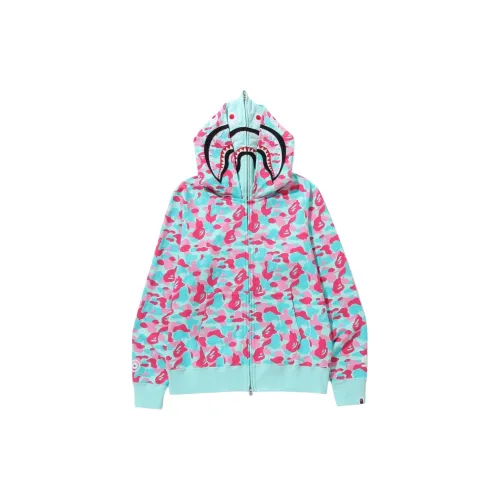 A BATHING APE Sweatshirts Unisex Pink/Green