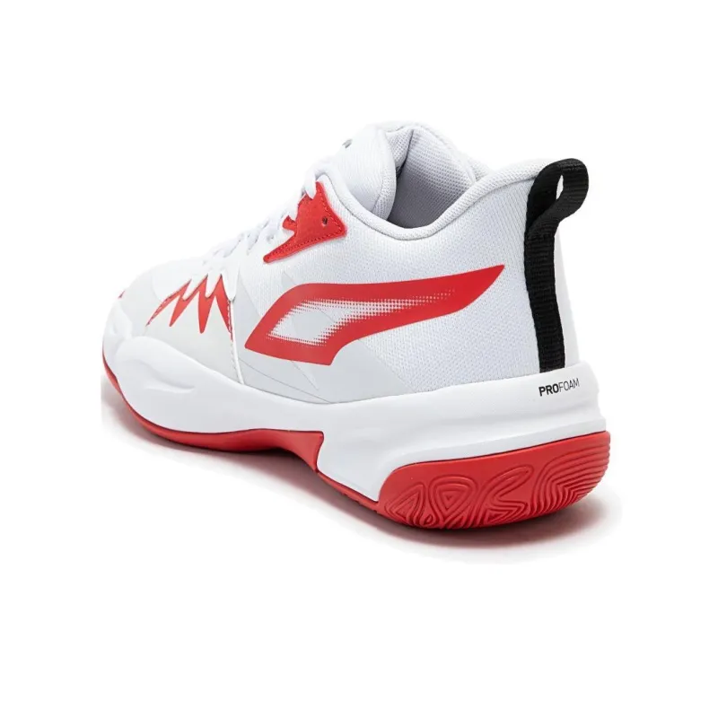 PUMA Genetics Slip Resistant Low Top Basketball Shoes Unisex White Red-5