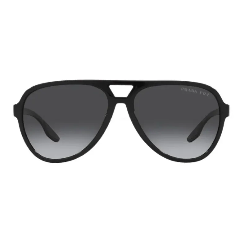 PRADA Plastic Aviator Sunglasses Men's Black-1