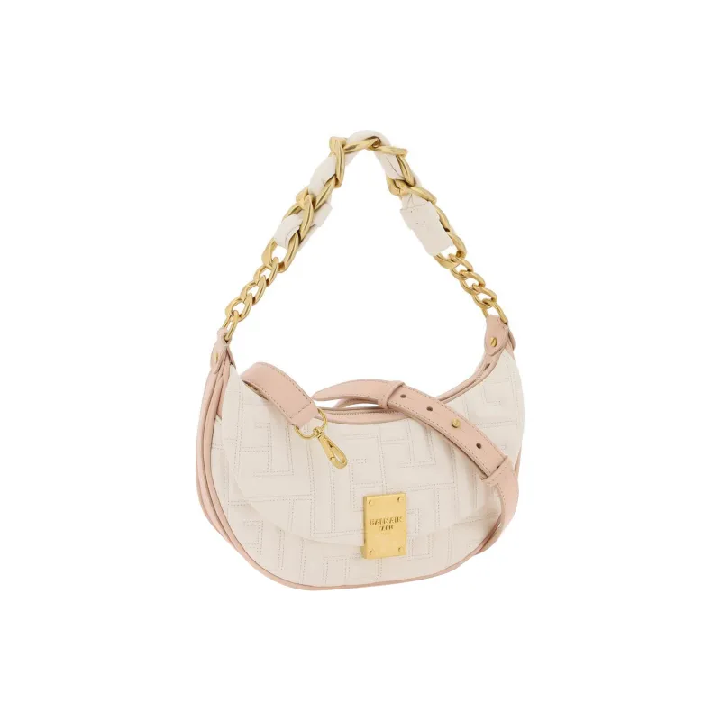 BALMAIN 1945 Soft Pleated Leather Portable Crossbody Bag, Shoulder Bag Women's-1