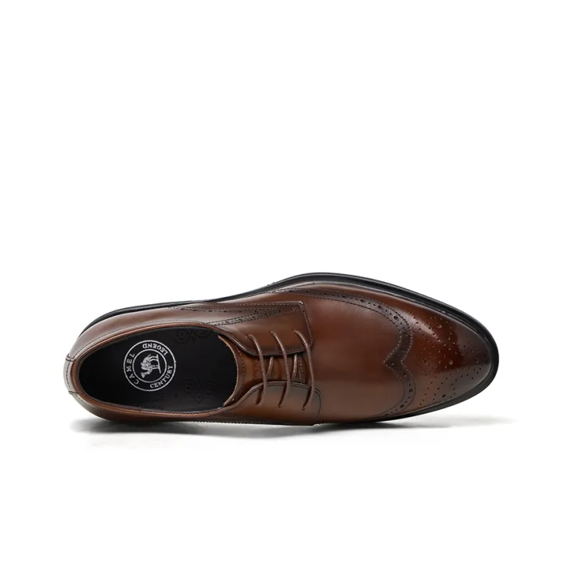 CAMEL Dress Shoes Men Low Top Black/Brown-7