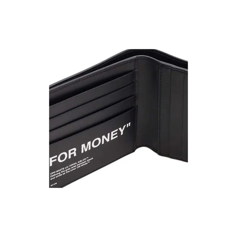 OFF WHITE Leather Wallet Men's Black-5