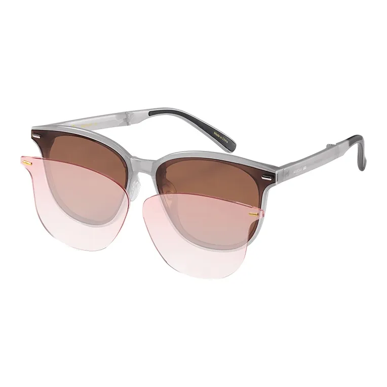 MUJOSH Flying Stack Series Square Slim Frame Foldable Sunglasses Unisex-19