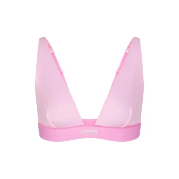 SKIMS Valentine's Day COTTON RIB PLUNGE BRALETTE Bra Women's BUBBLE GUM/Bubble Gum
