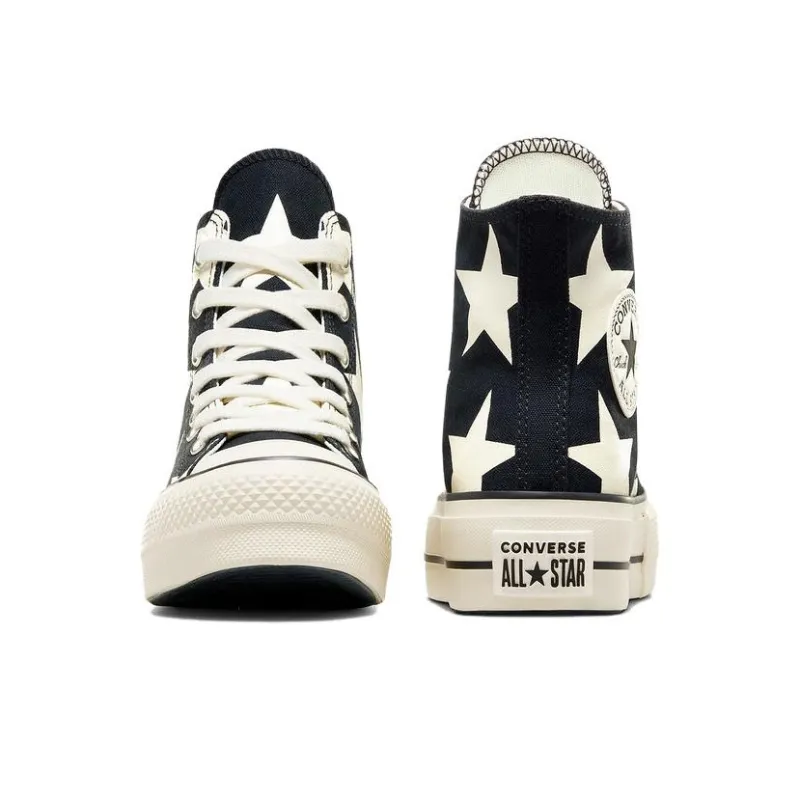Converse Chuck Taylor All Star Lift Platform Large Stars High 'Black White' Women's-3