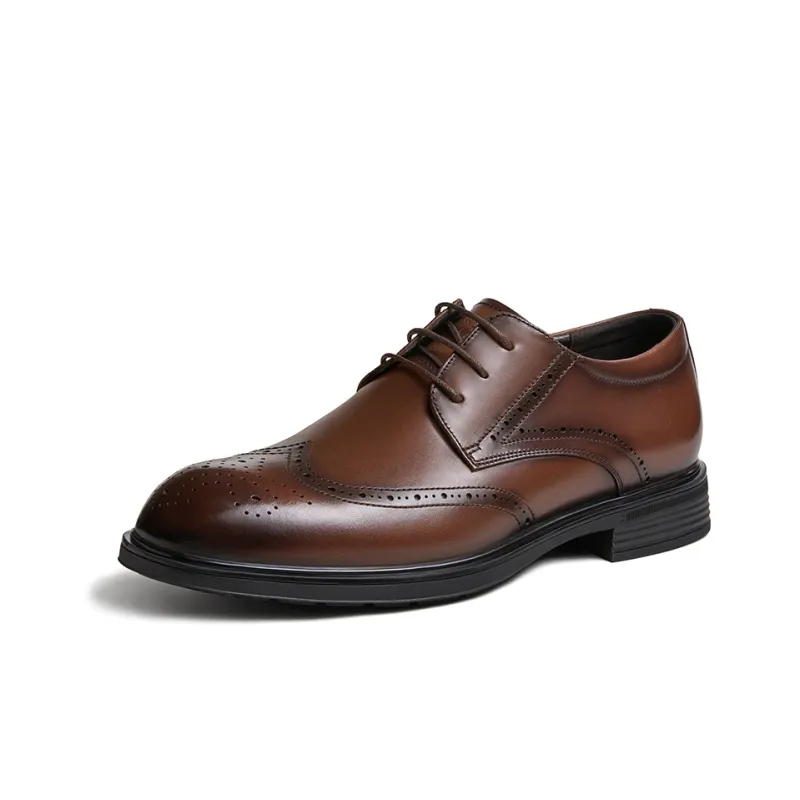 CAMEL Dress Shoes Men Low Top Black/Brown-6