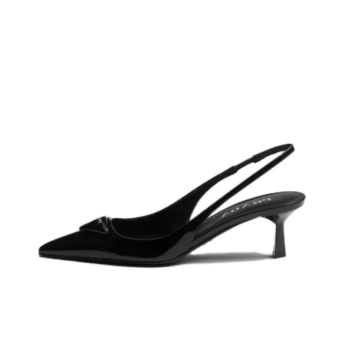 PRADA 55mm Patent-leather Slingback Pumps