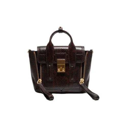 3.1 Phillip Lim Python Pattern Stamped Leather Shoulder Bag Crossbody Bag Handbag Mini Women's Chocolate