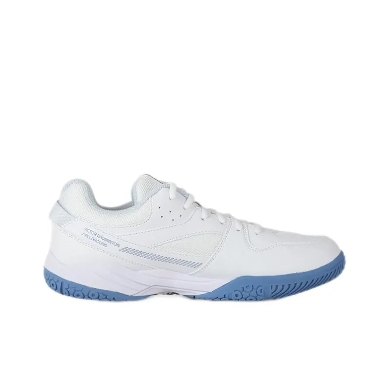 VICTOR Abrasion Resistant Low Top Badminton Shoes Unisex White Blue-1