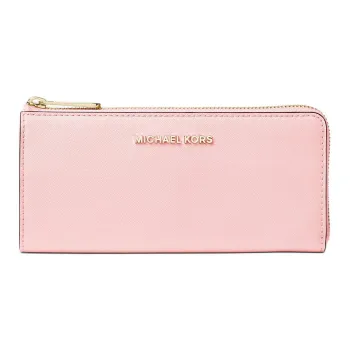 MICHAEL KORS Jet Set Travel Saffiano Leather Wallet Large Size Women's Blush Pink