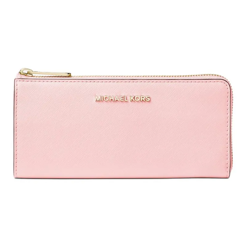 MICHAEL KORS Jet Set Travel Saffiano Leather Wallet Tubas Women's Blush Pink-0