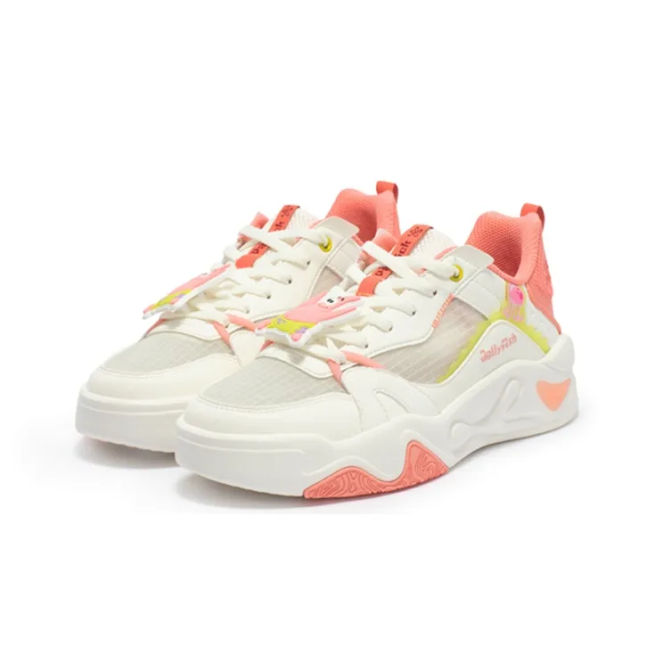 361° Jincheng Patrick Star Durable Breathable Low Top Skateboard Shoes Women's White Pink-2
