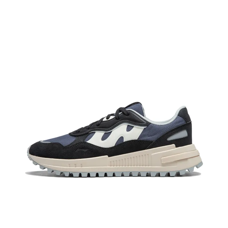 LINING Sports Life Collection Casual Shoes Men Low Top Night Black/Mountain Blue-0
