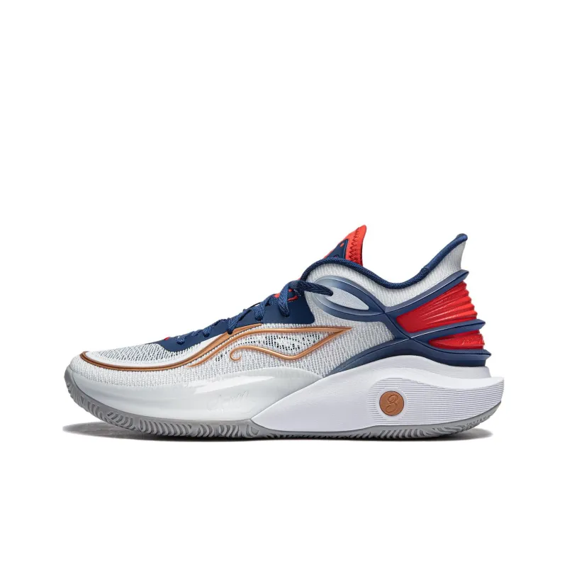 LINING CJ 3 Basketball Shoes Men Low Top Standard White/Navy-0