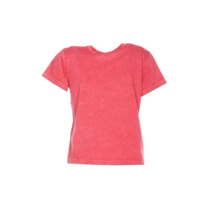 T By Alexander Wang Puff Logo & Bound Neck Essential Jersey Shrunk Tee Soft Cherry-1