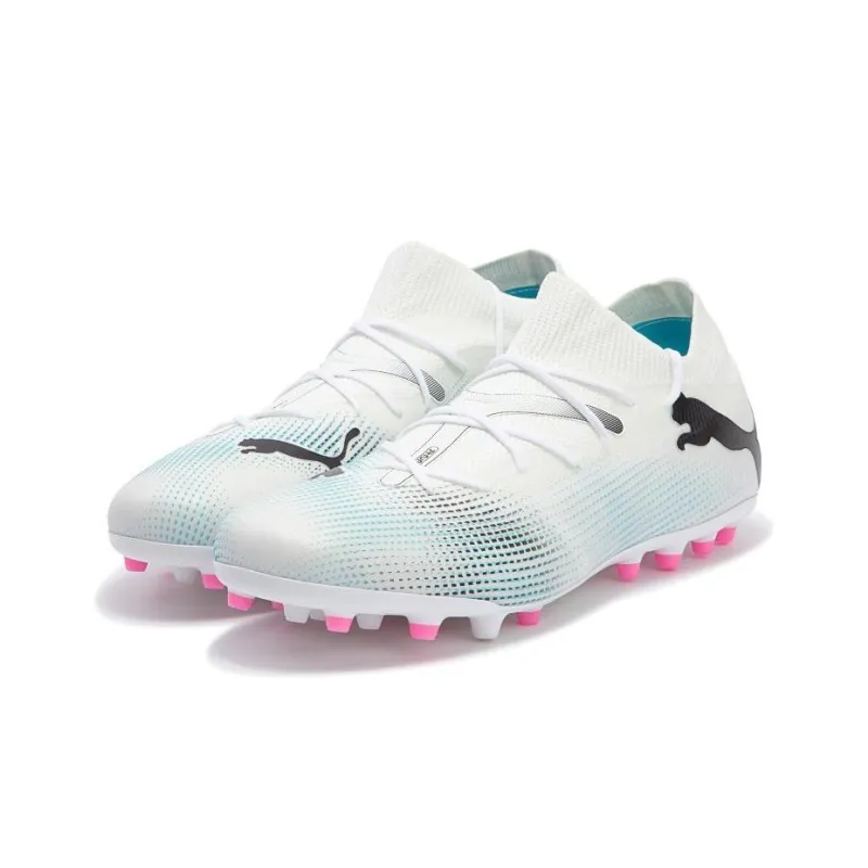PUMA Future 7 Match Mg Cleats 'White Blue Pink'-3