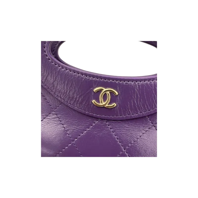 CHANEL Bright Cow Leather Shoulder Bag, Crossbody Bag, Handbag Mini Women's Purple-2