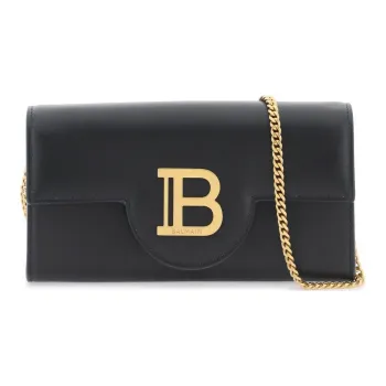 BALMAIN B-Buzz Logo Plaque Chained Wallet
