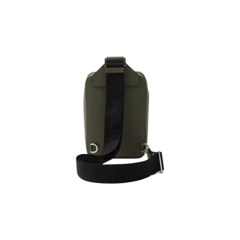 PRADA Saffiano Leather Shoulder Bag Crossbody Bag Sling Bags Men's Green-2