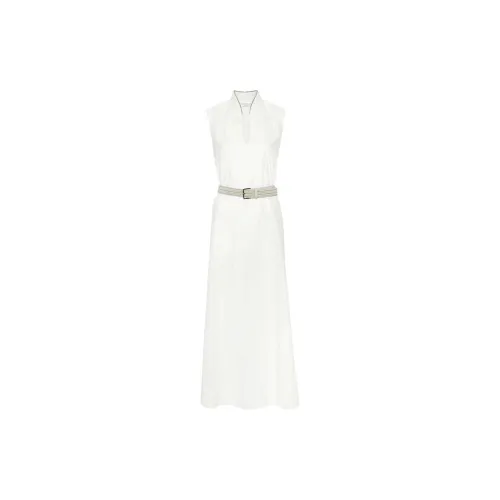 Brunello Cucinelli Sleeveless Dresses Women's White