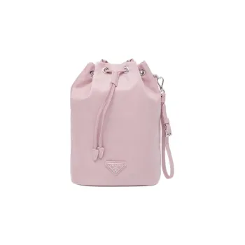 PRADA Fabric Bucket Bag Clutch Women's Snow Pink