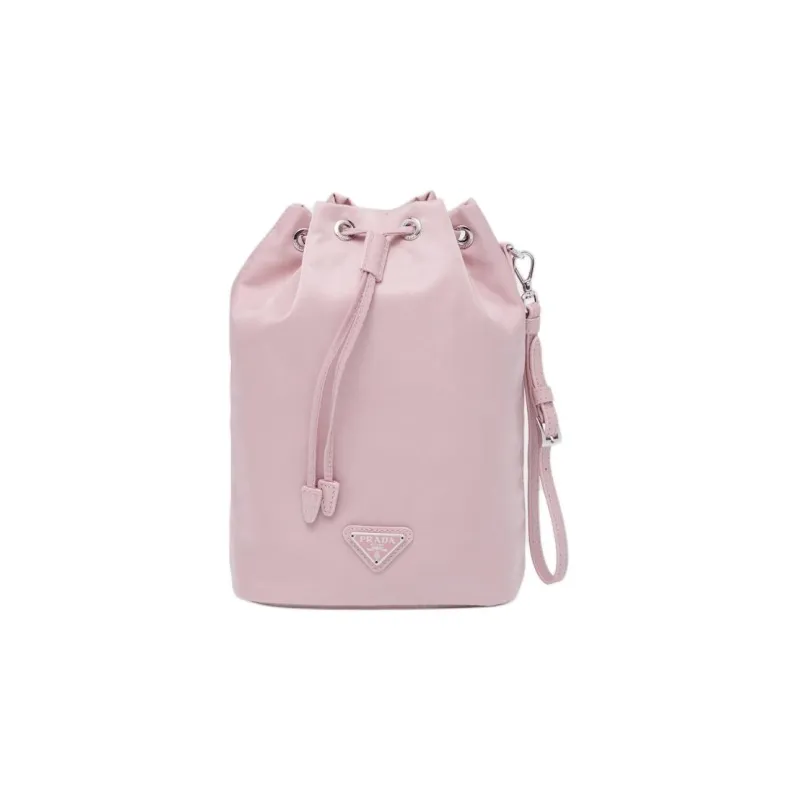 PRADA Fabric Bucket Bag Clutch Women's Snow Pink-0