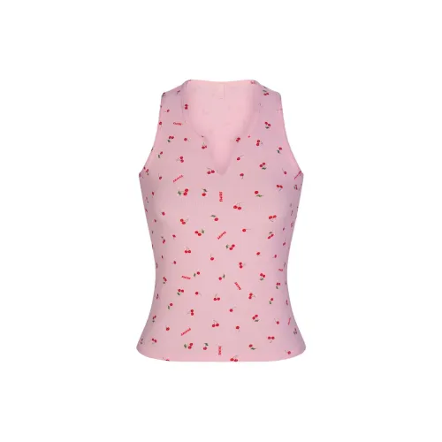 Skims Valentine's Day Collection Tank Tops Women's Cherry Blossom Print/Cherry Pink