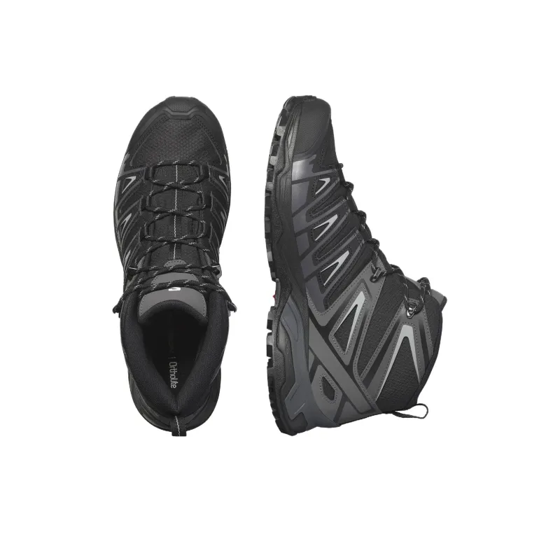 SALOMON X Ultra Pioneer Cushioned Slip-Resistant Mid-Top Outdoor Shoes Men's Black White-2