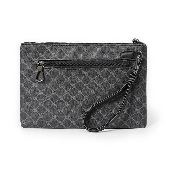 ALNI BITTON Artificial Leather Briefcase Clutch Wrist Bag Regular Men's Pattern Black-2