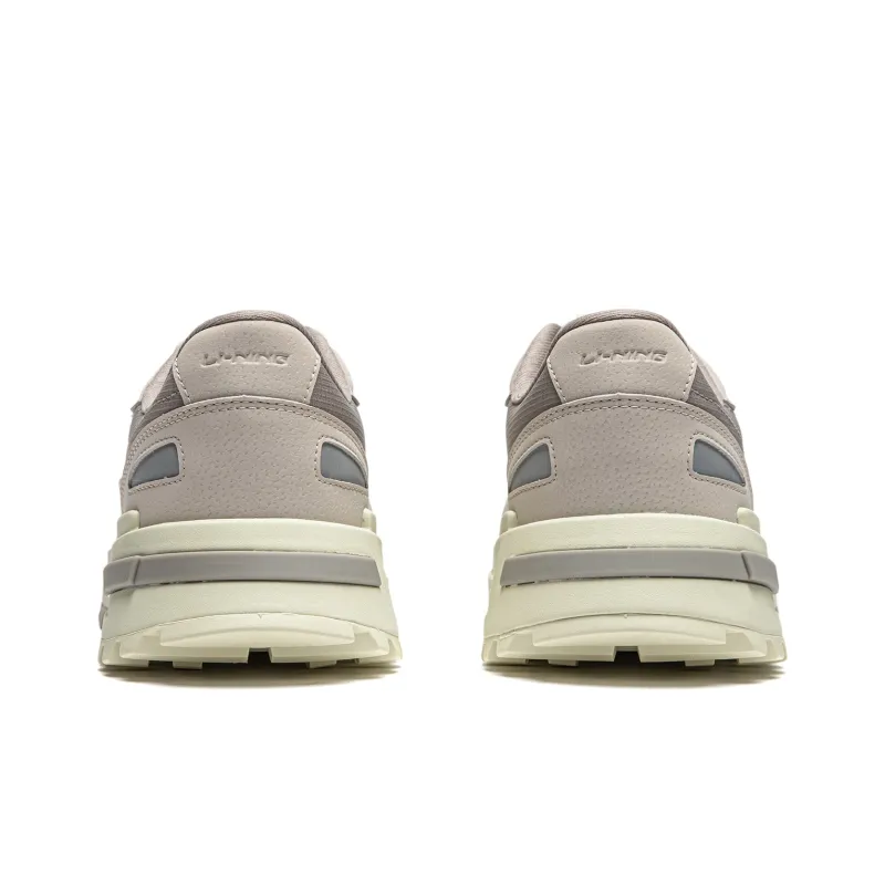 LiNing ChengFeng Anti Slip And Wear Resistant Cushioning Height Increasing Low Top Casual Shoes Men's Rock Ridge Gray-5