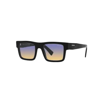 PRADA Acetate Rectangular Sunglasses Unisex Black