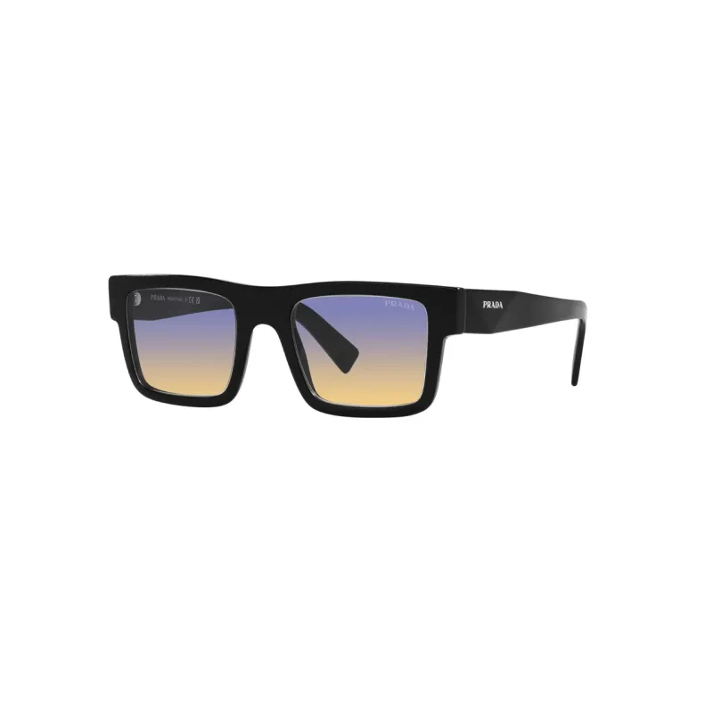 PRADA Acetate Rectangular Sunglasses Unisex Black-0