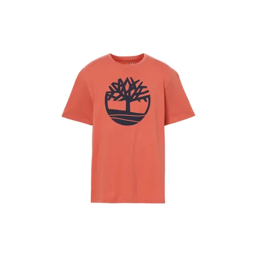 Timberland T-Shirts Men Orange Red