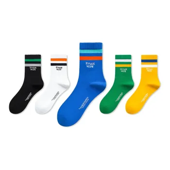 LUOLIAN Mid Calf Socks Unisex 5 Pack